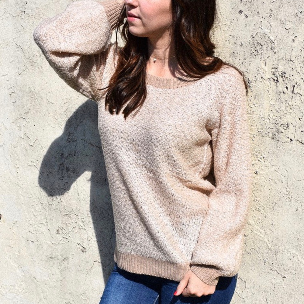 Cozy Textured Beige Sweater